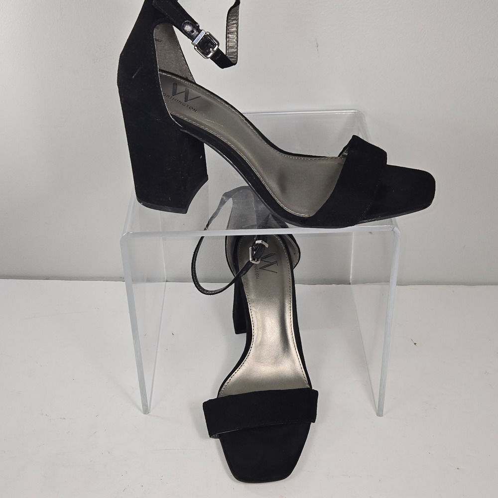 Worthington Becklyn Black Block‎ Heel Ankle Strap Sandals 9.5M 762880